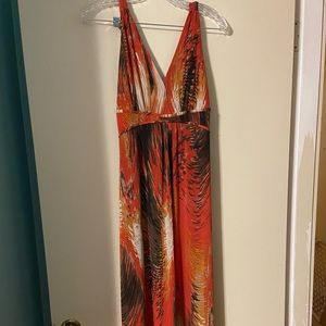 Long Orange and Res Sundress
